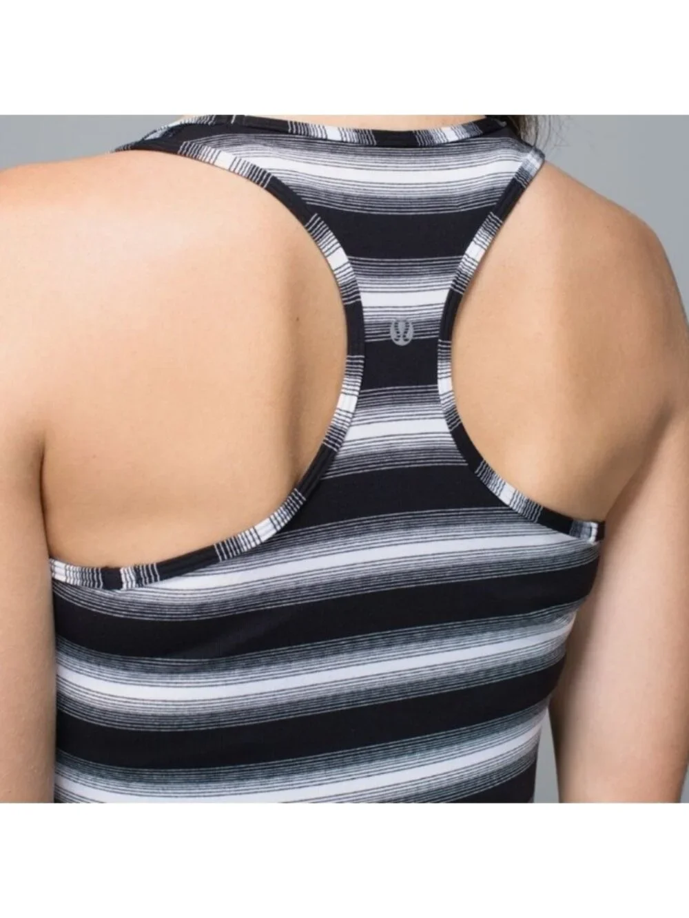Lululemon Cool Racerback Capilano Stripe Black White tank top